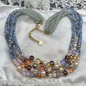 Talbots Multistrand Pastel Beaded Necklace